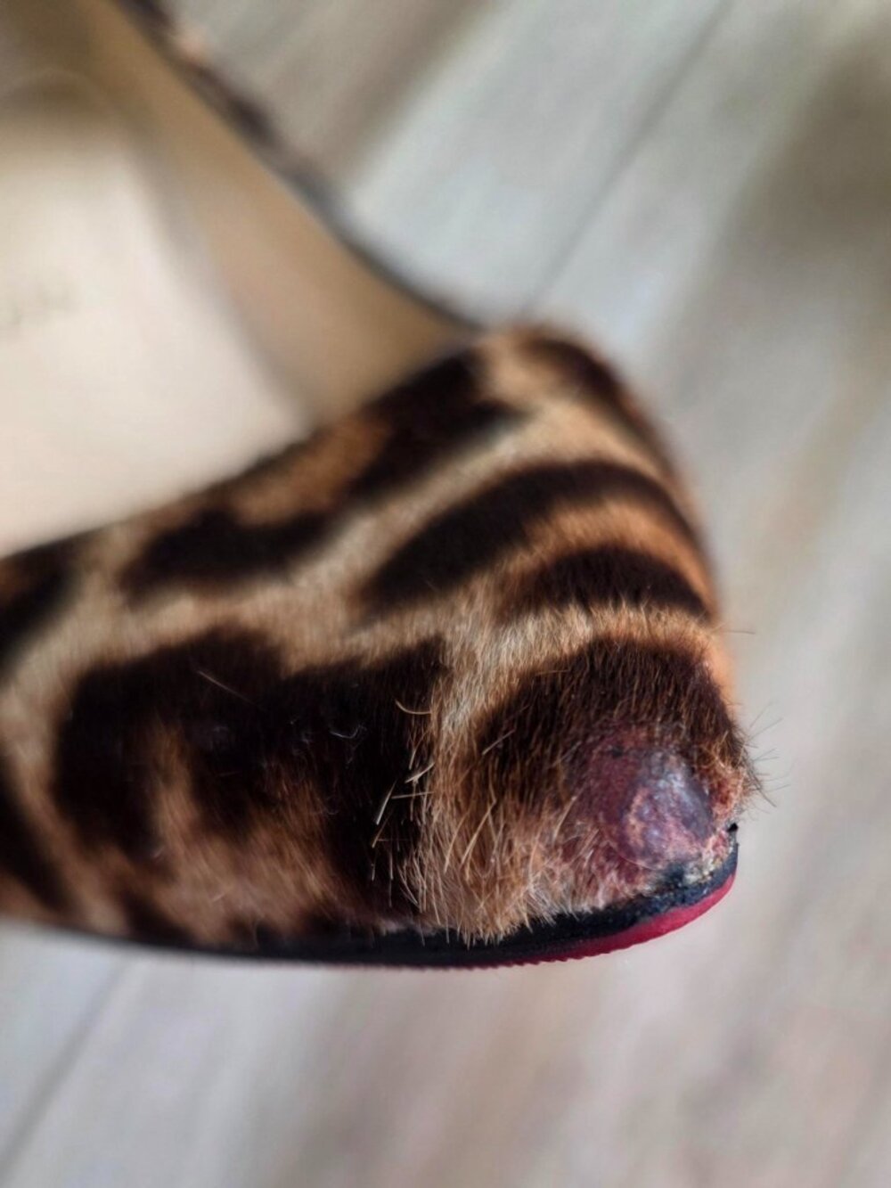 Christian Louboutin Piou Piou 85 Leopard Print Calf Hair Shoes Eur. 39 - Picture 3 of 15